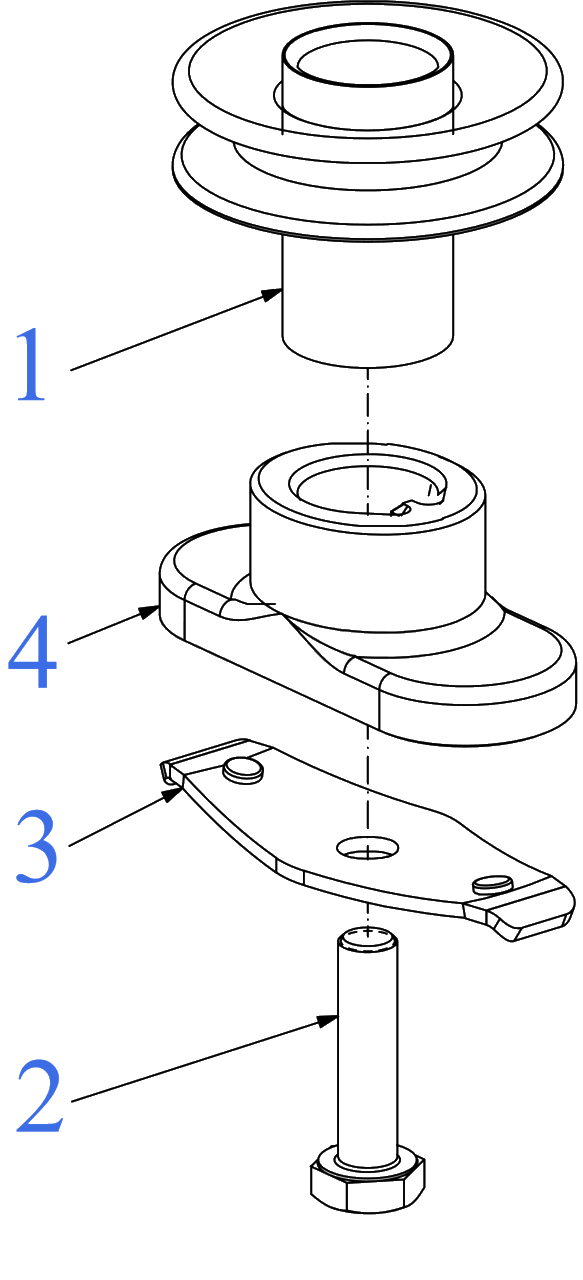 Blade Adapter Diagram and Parts List for DCMWSP255U2 (18AEZ3C2739)(2023) DeWALT Lawn Mower