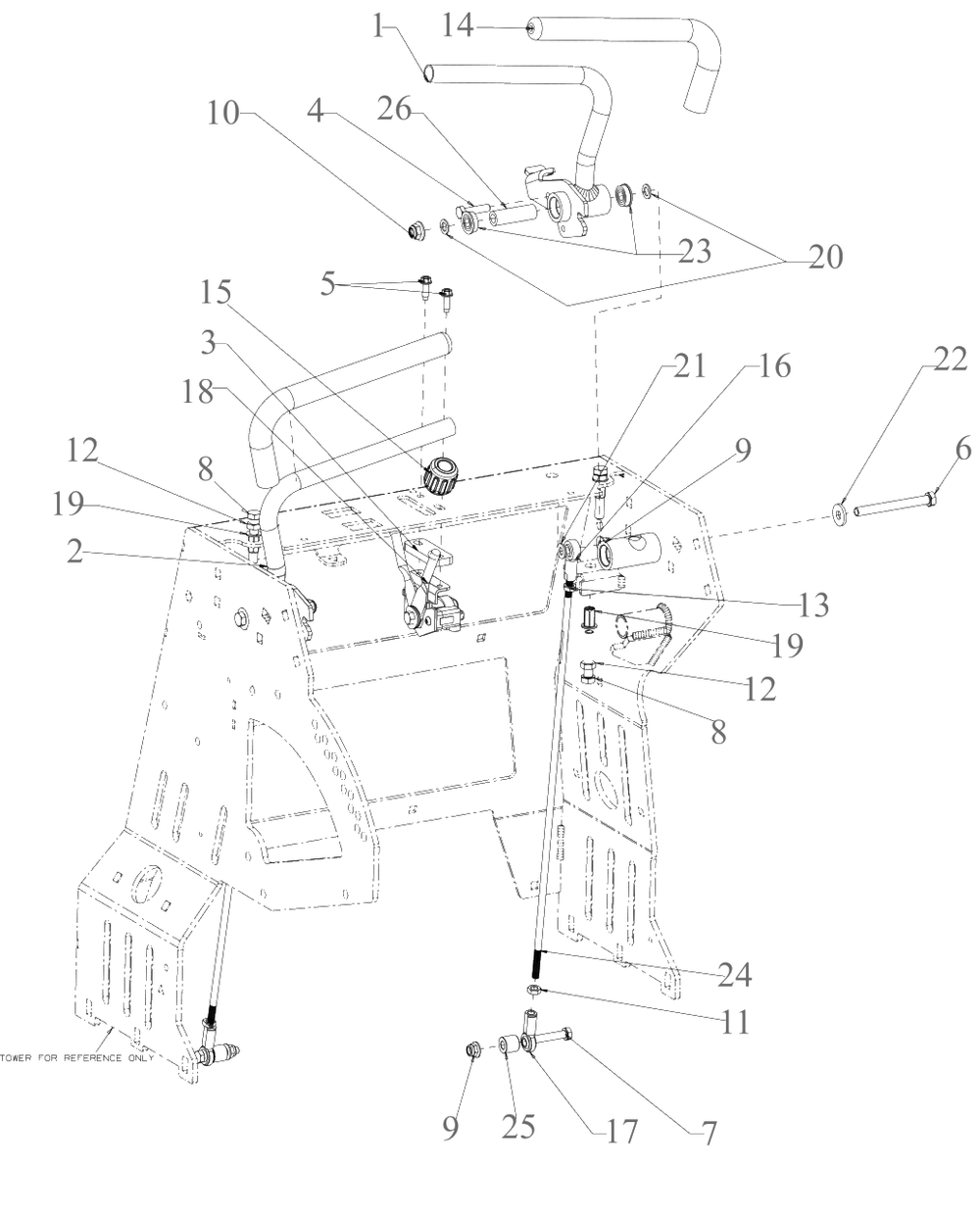 Controls Diagram and Parts List for DXGX554P (53AL8CS7038)(2022) DeWALT Lawn Tractor