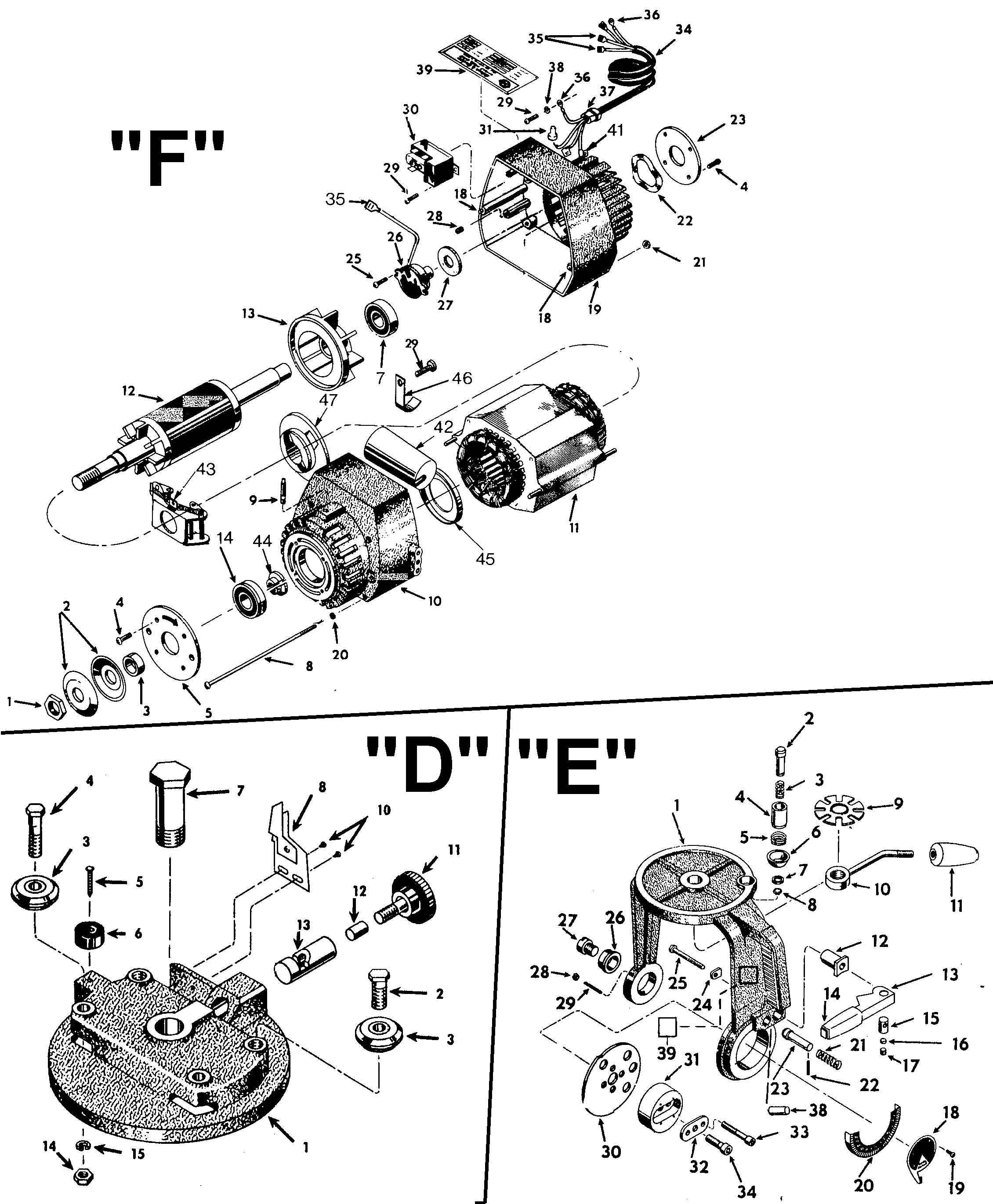 Default 2 Diagram and Parts List for B7749 Type 1 DeWALT Table Saw