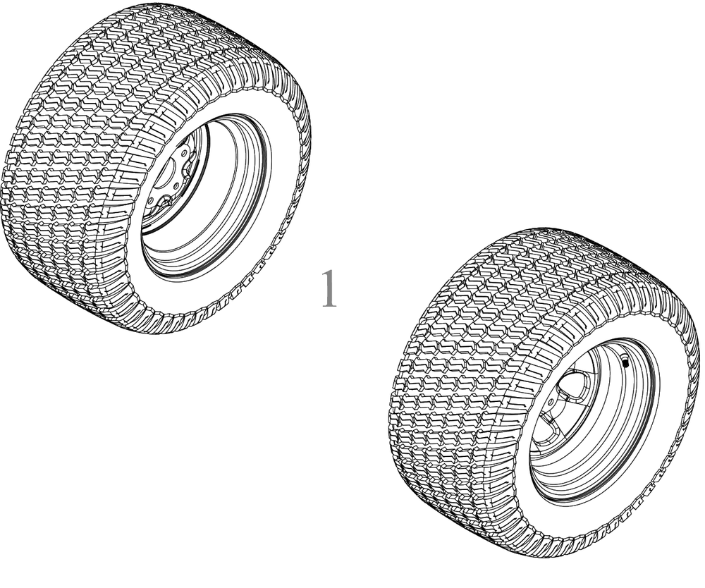 Wheels - Rear Diagram and Parts List for DXGZ254P (47AKBCA7038)(2022) DeWALT Lawn Tractor