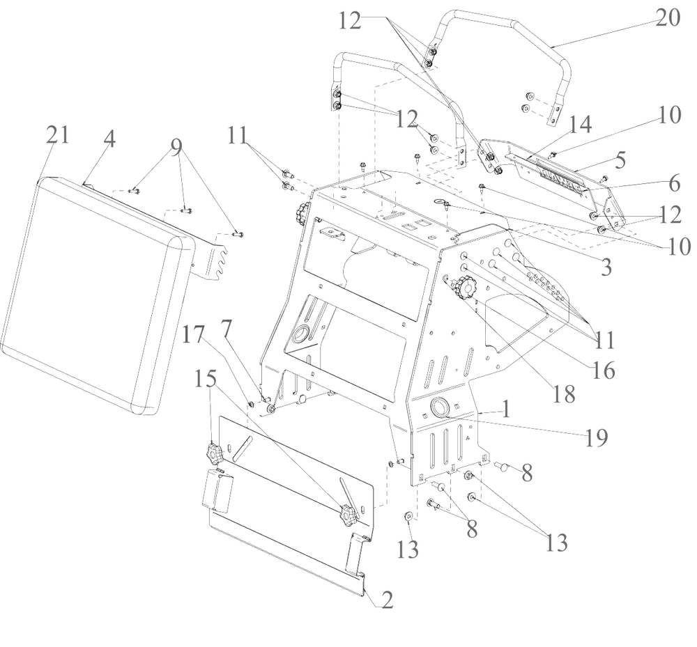 Tower Diagram and Parts List for DXGX554P (53AL8CS7038)(2022) DeWALT Lawn Tractor