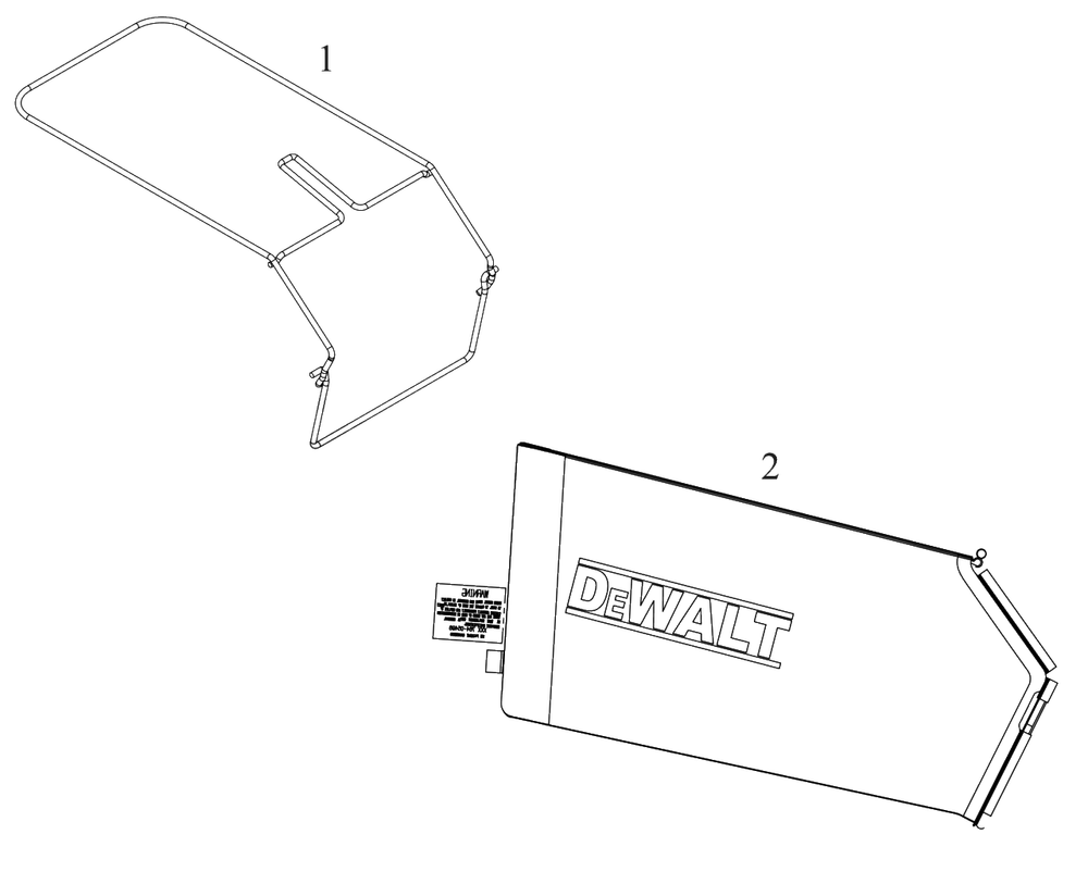 Grassbag Diagram and Parts List for DCMWSP244 (18AEU2C2738)(2023) DeWALT Lawn Mower