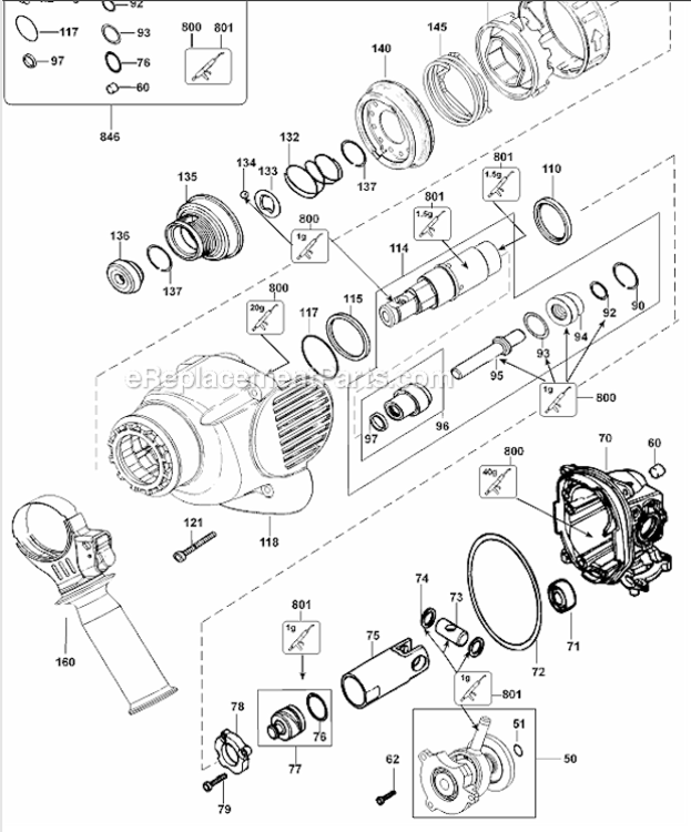 Page A Diagram and Parts List for D25330K Type 1 DeWALT Hammer Drill