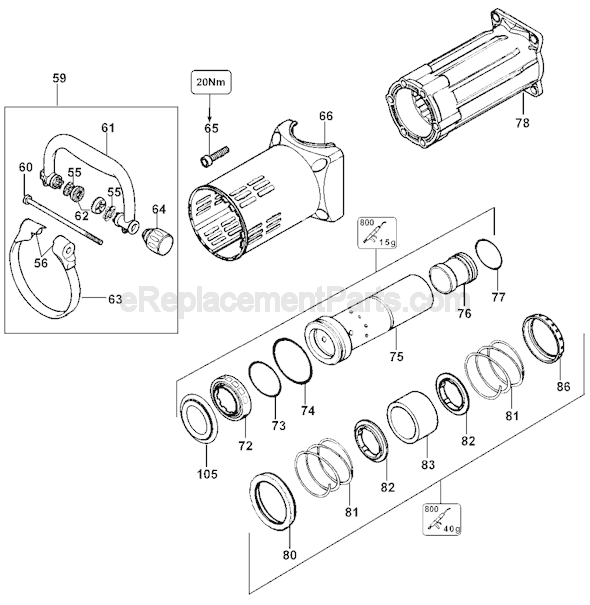 Page C Diagram and Parts List for D25901  DeWALT Hammer Drill