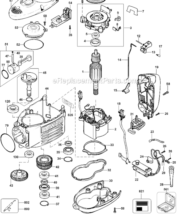 Page A Diagram and Parts List for D25941K Type 2 DeWALT Hammer Drill