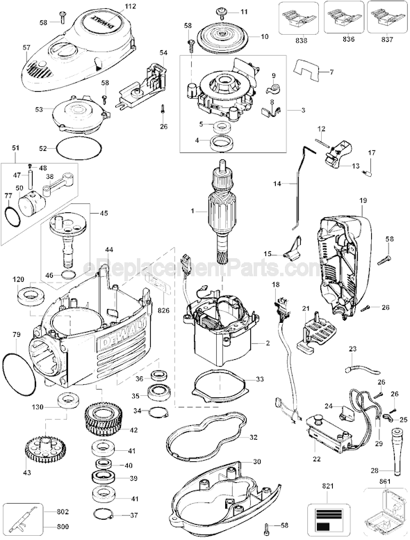 Page A Diagram and Parts List for D25941 Type 2 DeWALT Hammer Drill
