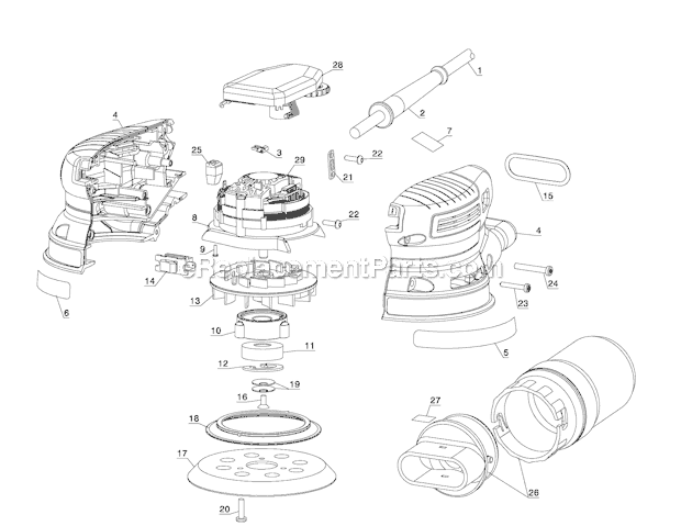Page A Diagram and Parts List for D26456 Type 1 DeWALT Sander Polisher