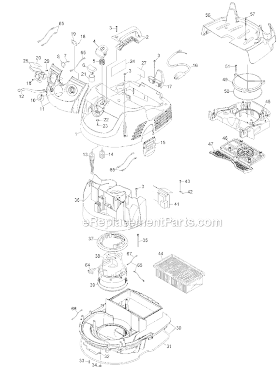 Page A Diagram and Parts List for D27905 Type 1 DeWALT Utility Vacuum