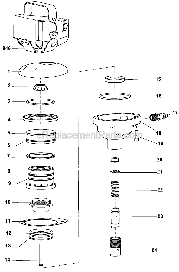 Page A Diagram and Parts List for D51180 Type 1 DeWALT Nailer