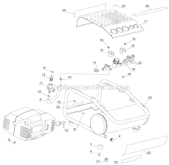 Page A Diagram and Parts List for D55141 Type 3 DeWALT Compressor