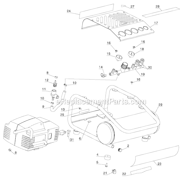 Page A Diagram and Parts List for D55141 Type 5 DeWALT Compressor