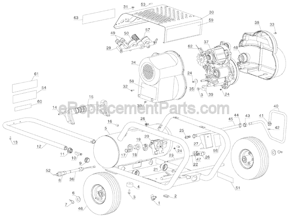 Page B Diagram and Parts List for D55146  DeWALT Compressor