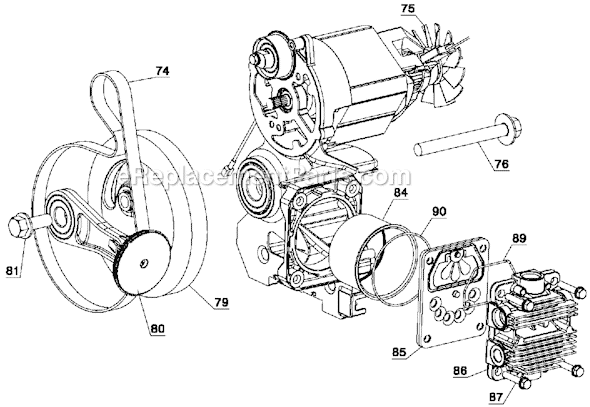 Page A Diagram and Parts List for D55146 Type 2 DeWALT Compressor