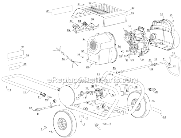 Page B Diagram and Parts List for D55146 Type 3 DeWALT Compressor