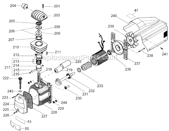 Page B Diagram and Parts List for D55153 Type 2 DeWALT Compressor