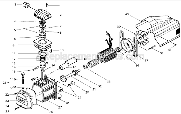 Page A Diagram and Parts List for D55153 Type 3 DeWALT Compressor