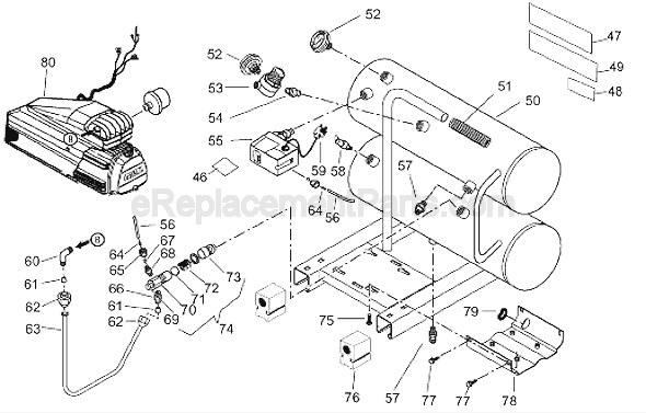 Page B Diagram and Parts List for D55153 Type 3 DeWALT Compressor
