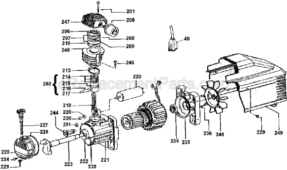 Page B Diagram and Parts List for D55155 Type 1 DeWALT Compressor