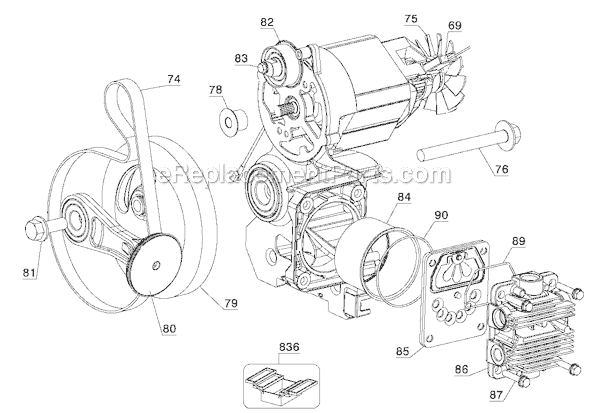 Page B Diagram and Parts List for D55167 Type 3 DeWALT Compressor
