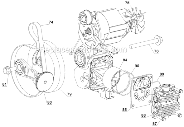 Page A Diagram and Parts List for D55168 Type 2 DeWALT Compressor