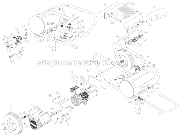 Page B Diagram and Parts List for D55171 Type 2 DeWALT Compressor