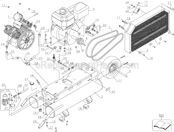 Page F Diagram and Parts List for D55271 Type 2 DeWALT Compressor