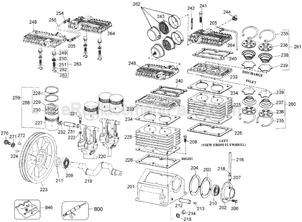 Page A Diagram and Parts List for D55271 Type 4 DeWALT Compressor
