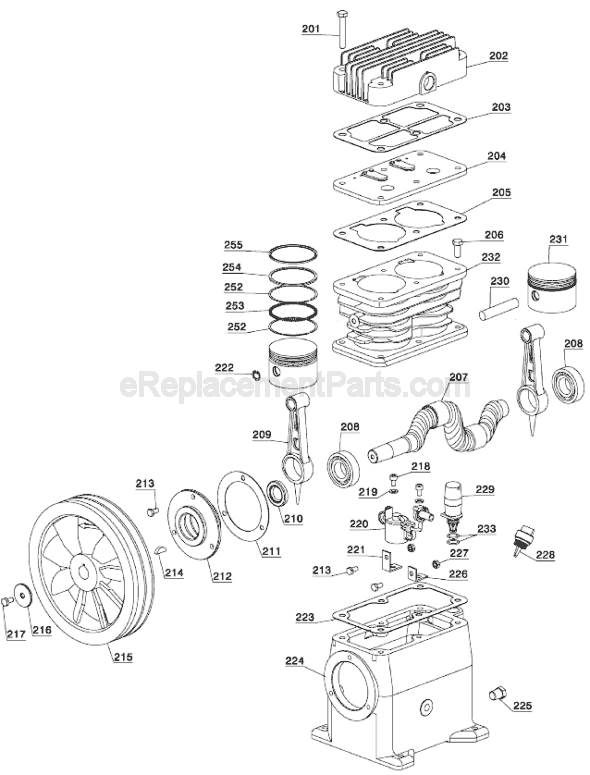 Page F Diagram and Parts List for D55273 Type 1 DeWALT Compressor