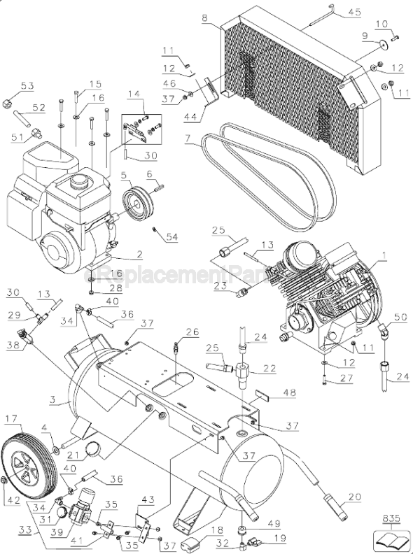 Page F Diagram and Parts List for D55275 Type 3 DeWALT Compressor