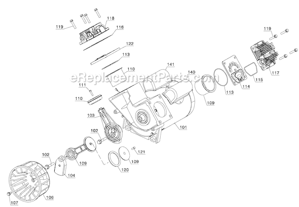 Page B Diagram and Parts List for D55371 Type 1 DeWALT Compressor