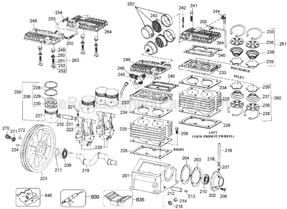 Page A Diagram and Parts List for D55390 Type 1 DeWALT Compressor