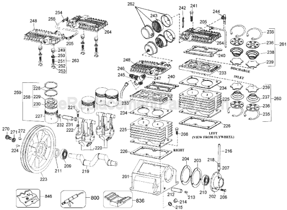 Page A Diagram and Parts List for D55390 Type 2 DeWALT Compressor
