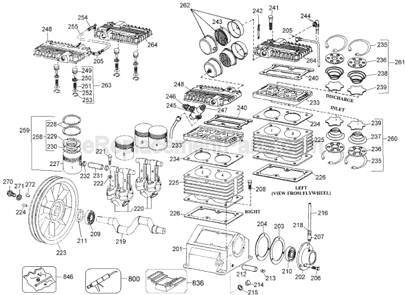Page A Diagram and Parts List for D55395 Type 2 DeWALT Compressor