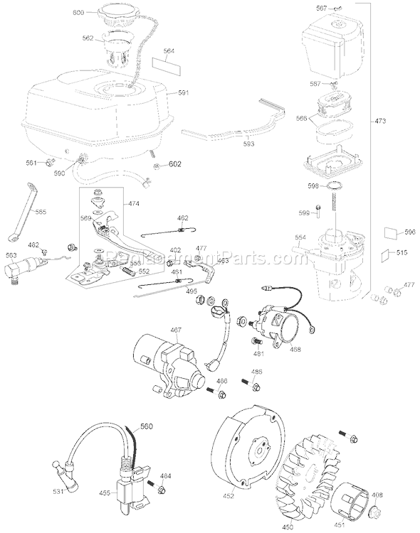 Page E Diagram and Parts List for D55690 Type 1 DeWALT Compressor