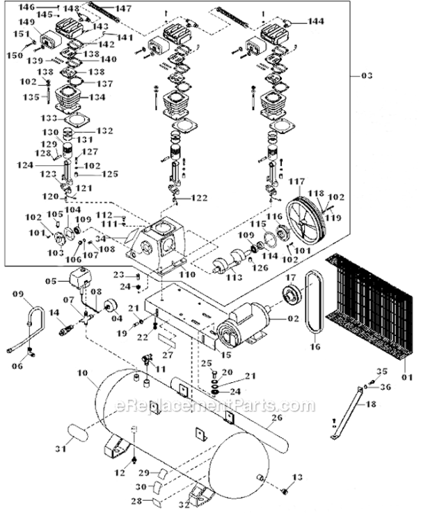 Page A Diagram and Parts List for D55950FAR Type 1 DeWALT Compressor