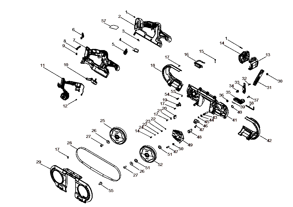 Diagram Diagram and Parts List for DCS379B Type 1 DeWALT Band Saw