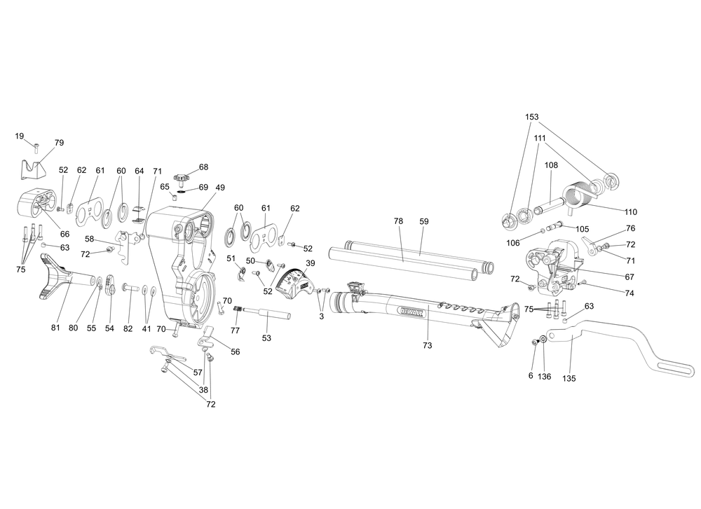 Exploded Diagram B Diagram and Parts List for DHS790 Type 21 DeWALT Table Saw