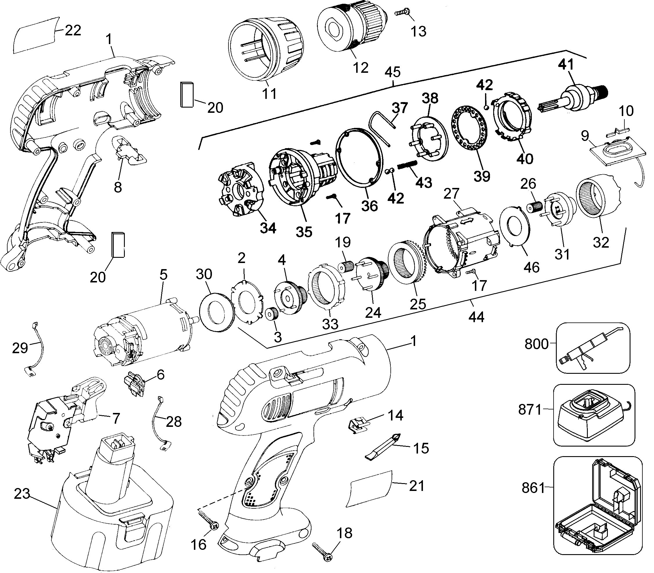 Page A Diagram and Parts List for DW962K-2 2 DeWALT Boring Machine