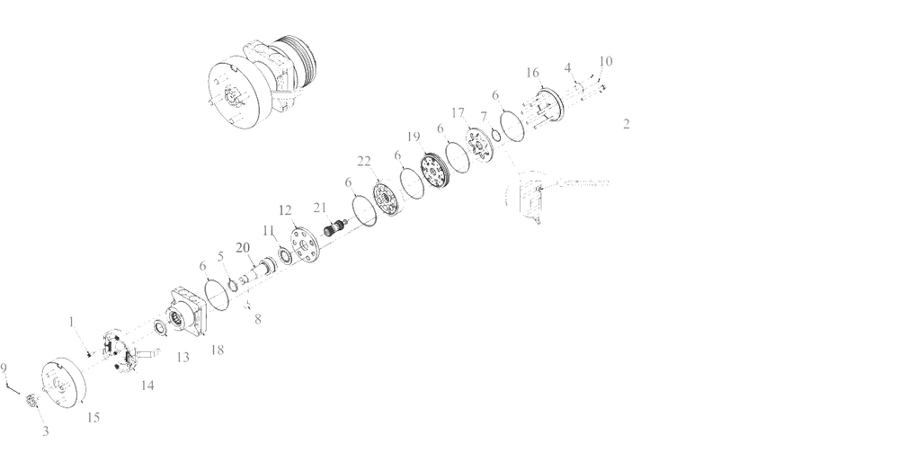 Hydro Motor (Lh) Diagram and Parts List for DXGX554P (53AL8CS7038)(2021) DeWALT Lawn Tractor