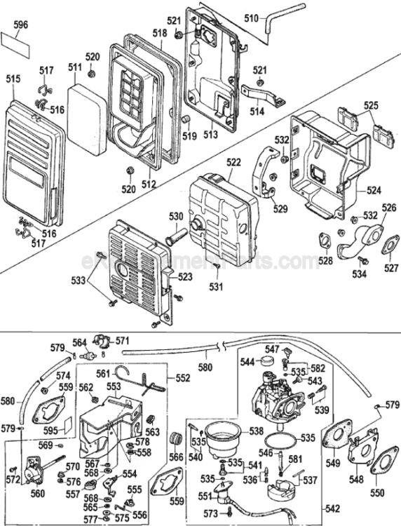 Page B Diagram and Parts List for DG7000E Type 1 DeWALT Generator