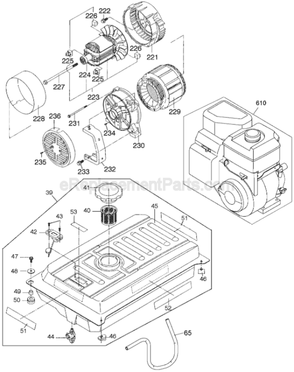 Page D Diagram and Parts List for DG7000E Type 1 DeWALT Generator