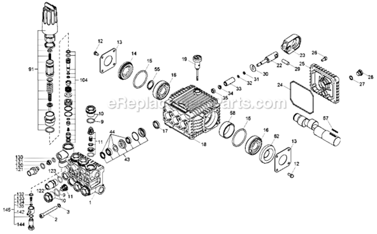 Page C Diagram and Parts List for DH4240B Type 0 DeWALT Pressure Washer