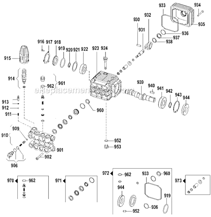 Page C Diagram and Parts List for DH4240B Type 1 DeWALT Pressure Washer