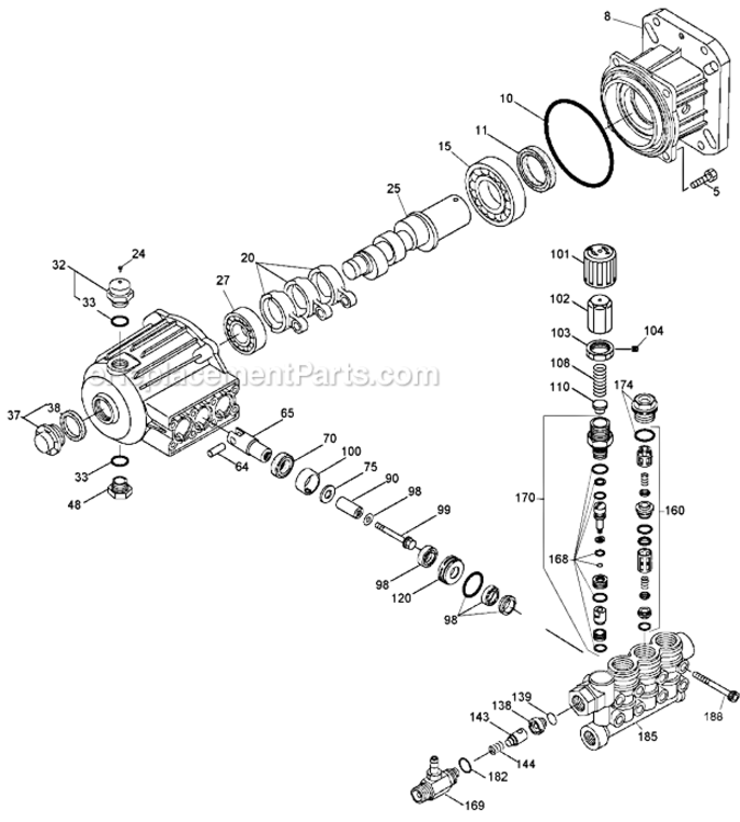 Page B Diagram and Parts List for DH4240 Type 0 DeWALT Pressure Washer