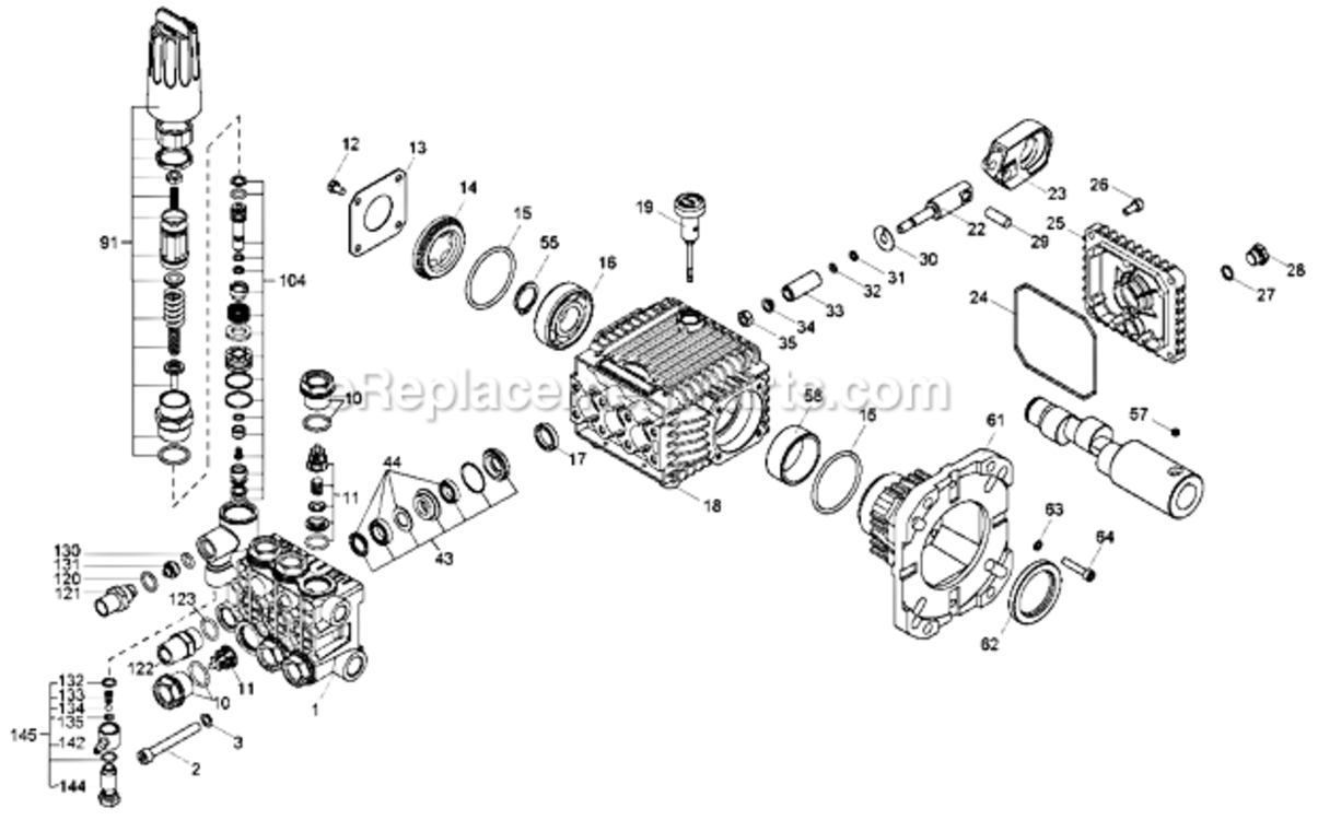 Page B Diagram and Parts List for DH4240 Type 1 DeWALT Pressure Washer