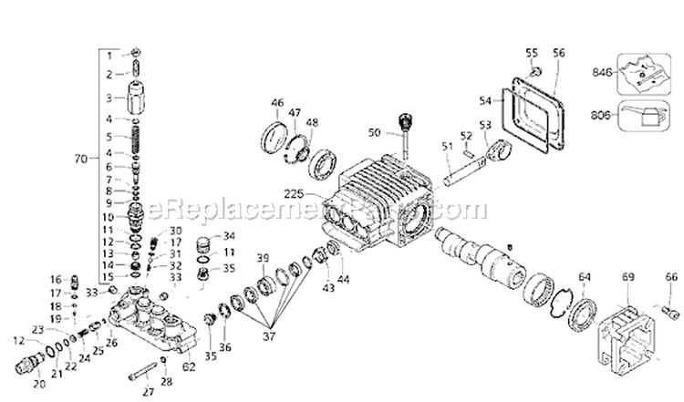 Page F Diagram and Parts List for DP2800A Type 2 DeWALT Pressure Washer