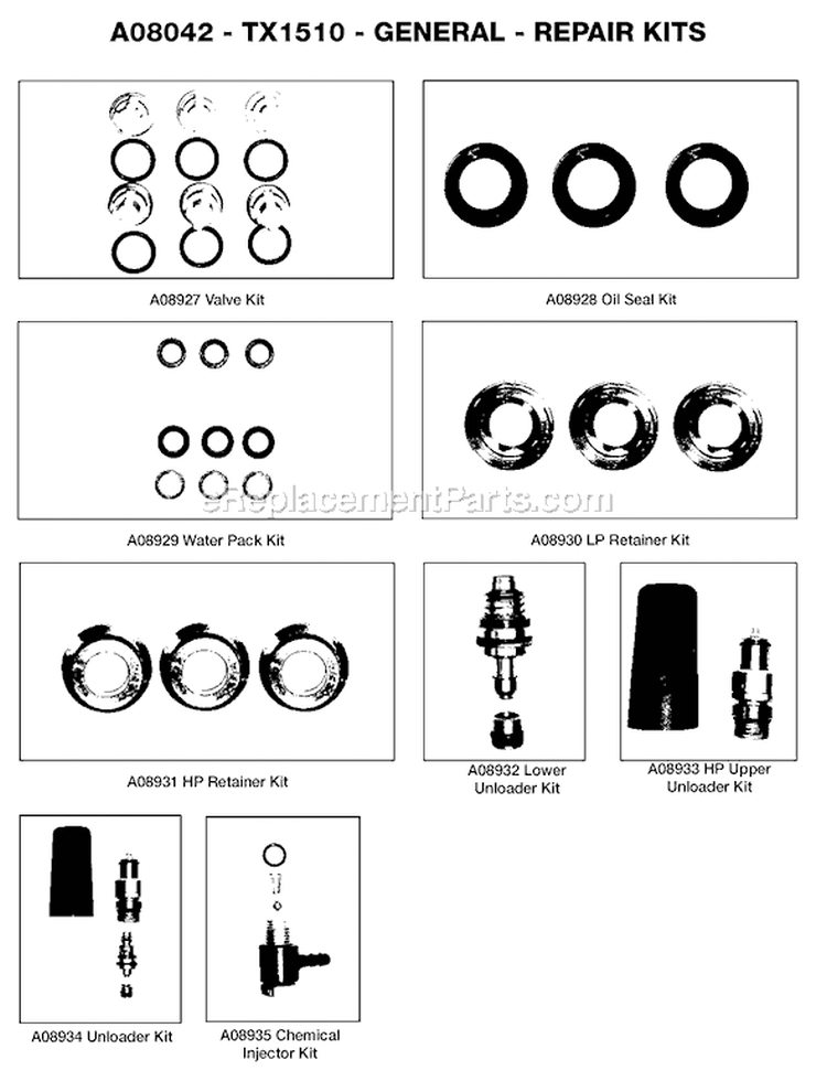 Page A Diagram and Parts List for DP3900 Type 1 DeWALT Pressure Washer