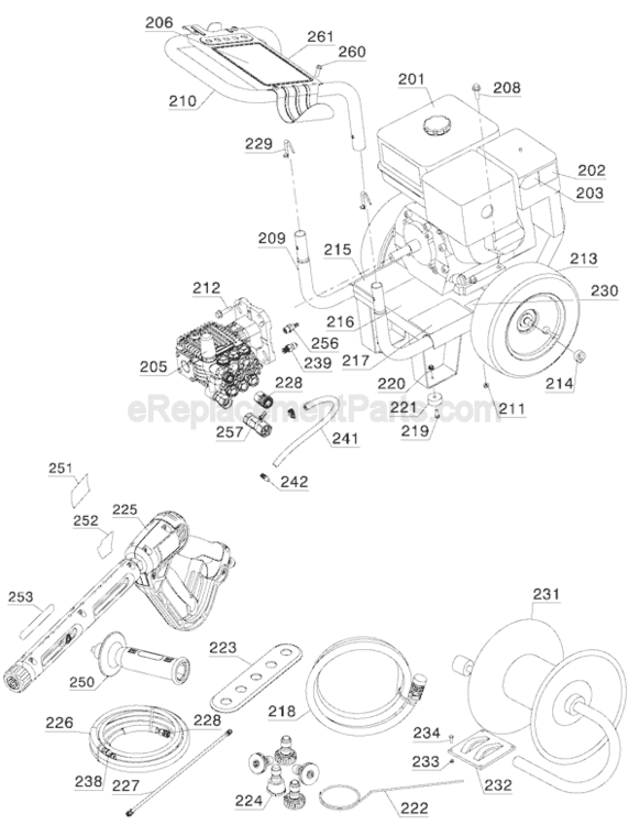 Page F Diagram and Parts List for DP3900  DeWALT Pressure Washer