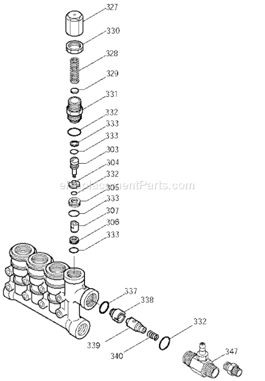Page B Diagram and Parts List for DPD3300 Type 1 DeWALT Pressure Washer