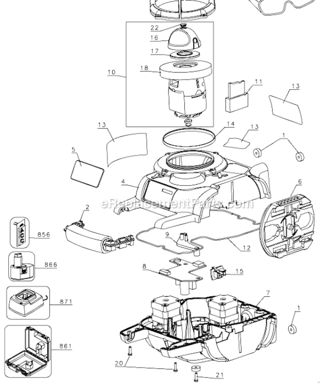 Page A Diagram and Parts List for DW077KI Type 1 DeWALT Worklight & Flashlight